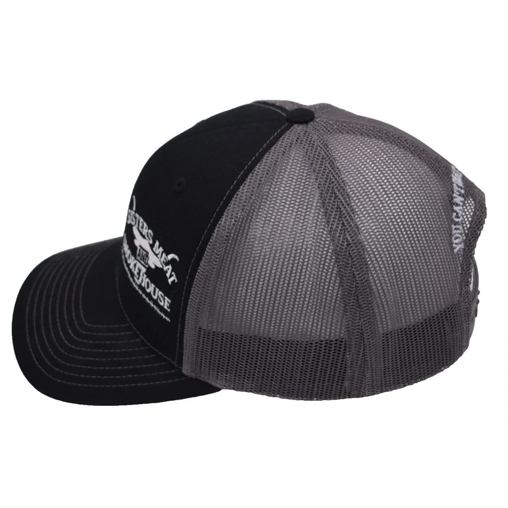 SISTERS MEAT AND SMOKEHOUSE Adjustable Trucker Mesh Hat Cap Adult Black & Gray